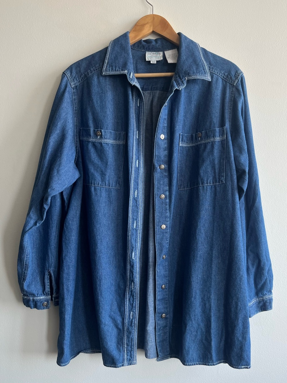 VTG Y2K Liz Moody Denim Button-Down Shirt Coastal Cowgirl Women Size L/XL